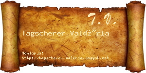 Tagscherer Valéria névjegykártya